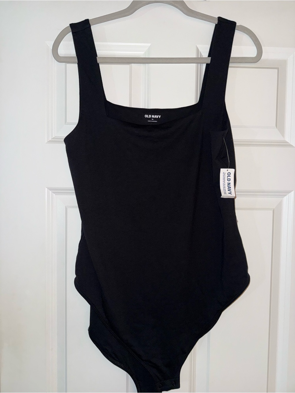 Old Navy Black Square Neck Bodysuit with Wide Straps